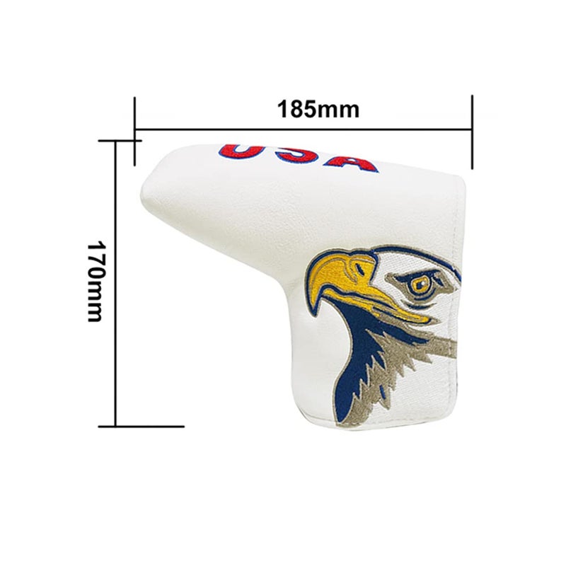PINMEI Golf Blade Putter Cover Golf Putter Headcover Synthetic Leather Closure for Scotty Cameron Odyssey Blade Taylormade Ping (White) - Image 3
